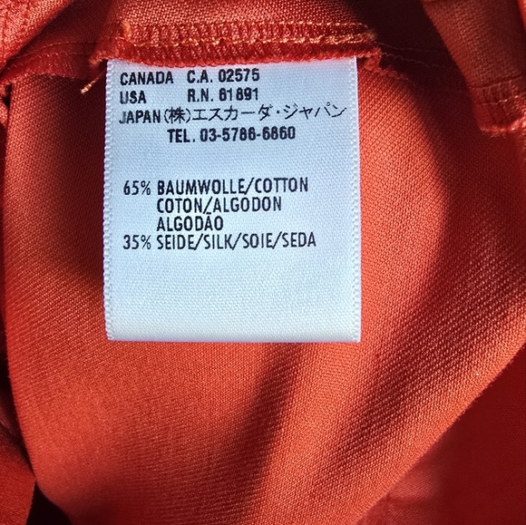 Escada, Red Silk Blend Shimmer Straight Leg Ankle Trouser Pants, Size 36 US 6 - Picture 7 of 9